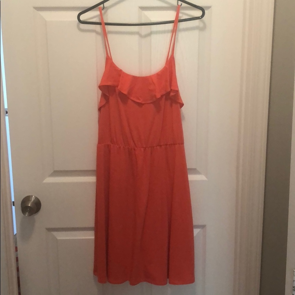 Spaghetti strap orange dress
